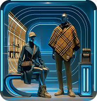 Blue framed retail mannequin display