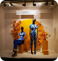 Warm-toned mannequin showroom display