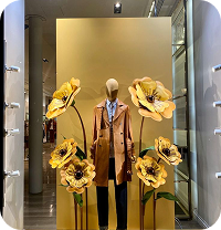 Golden mannequin window display